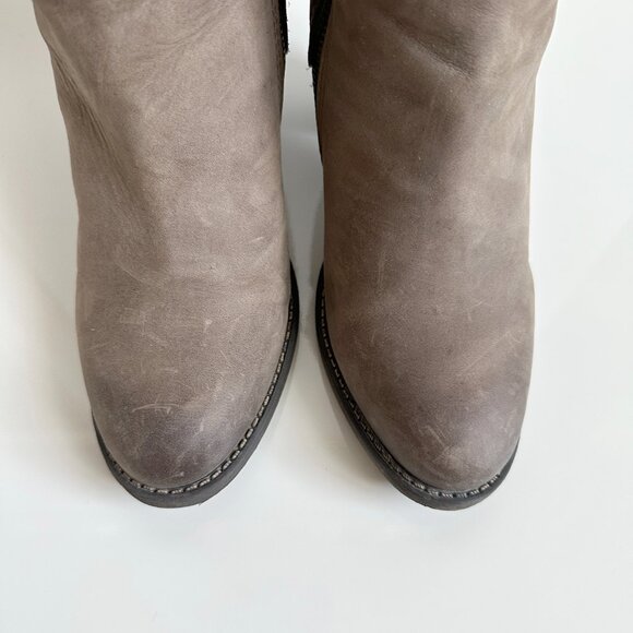 Aldo Brown Leather Ankle Boots Womens Size 8 Wrap Detail - Picture 7 of 9